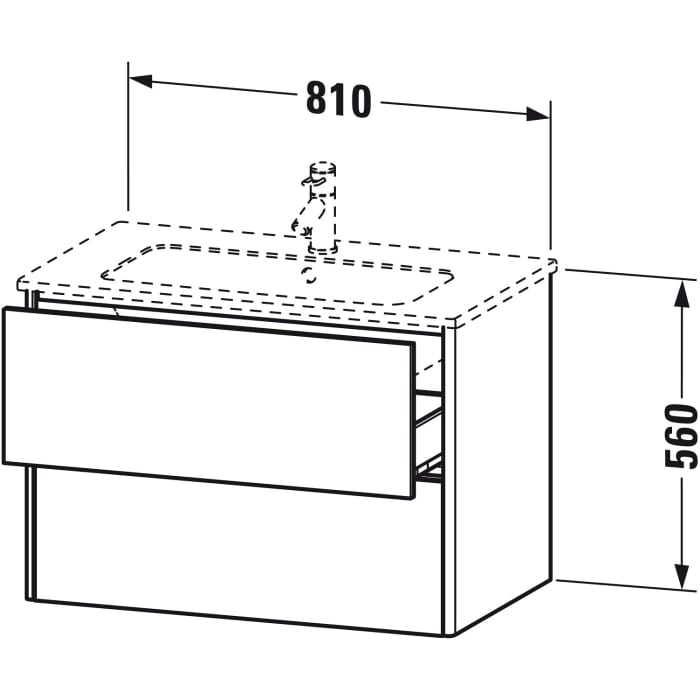 Duravit XSquare Waschtischunterbau wandhängend 81 cm, mit 2 Schubkästen