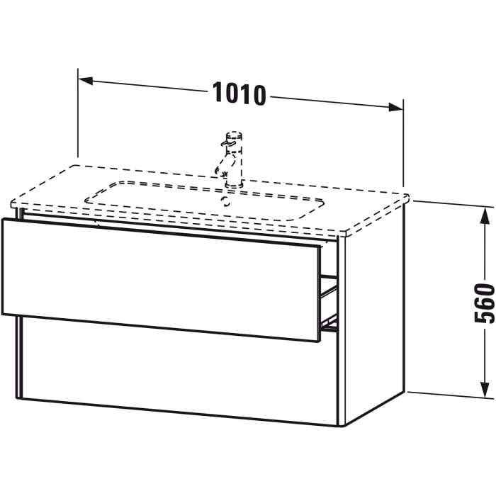 Duravit XSquare Waschtischunterbau wandhängend 101 cm, mit 2 Schubkästen