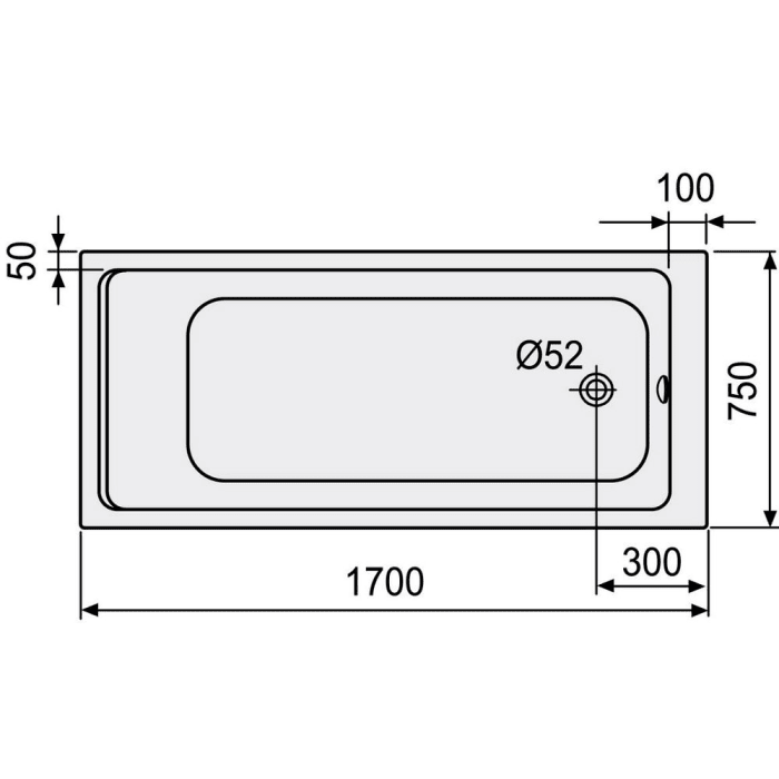 DUSCHOLUX Prime-Line 260 Badewanne 170 x 75 cm