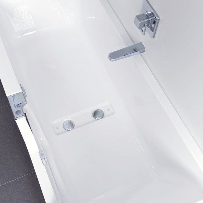 DUSCHOLUX Step-in Pure Badewanne 170 x 75 cm mit integriertem Wasserzulauf, Einstieg links