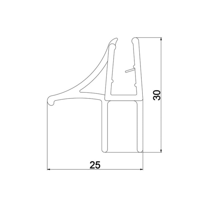 DUSCHOLUX untere Dichtleiste gerade, 95 cm