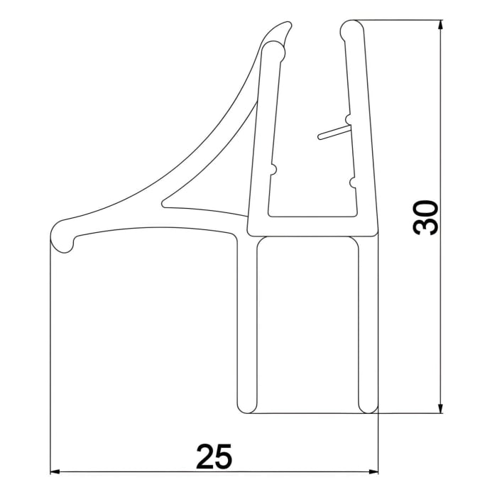 DUSCHOLUX untere Dichtleiste gerade, 95 cm
