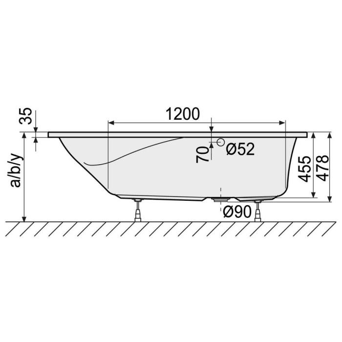 DUSCHOLUX Ancona 118 Free-Line Badewanne 180 x 80 cm