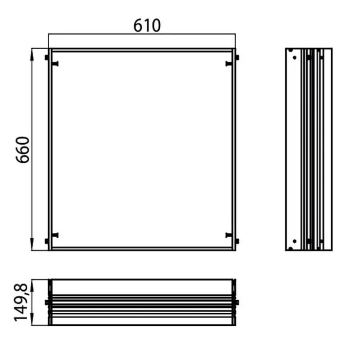 Emco Einbaurahmen für prestige Einbauspiegelschrank 61,5 cm