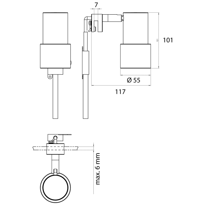 Emco system 2 Klemmleuchte rund
