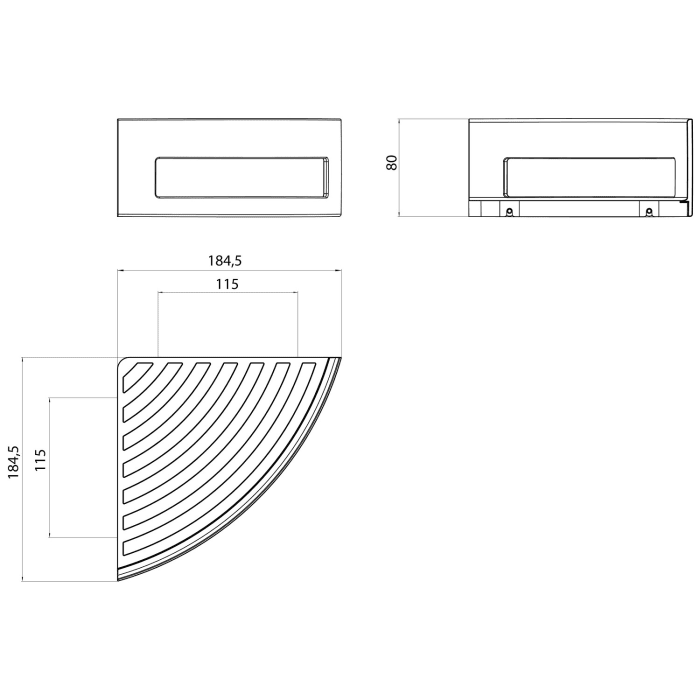 Emco system 2 Eckwandkorb mit verdeckter Befestigung