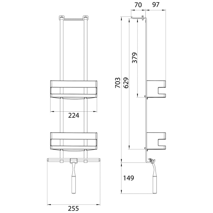 Emco Türetagere komplett inkl. Duschwischer