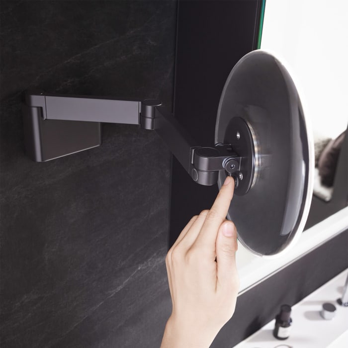 Emco LED Rasier- und Kosmetikspiegel Wandmodell mit 5-fach Vergrößerung