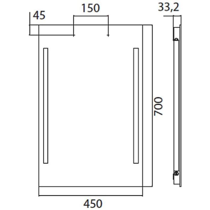 Emco Badezimmerspiegel Premium 45 cm in verspiegelter Ausführung mit modernem LED-Licht