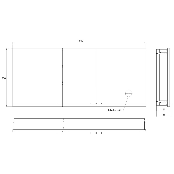 Emco asis evo Lichtspiegelschrank Unterputzmodell 160 x 70 cm