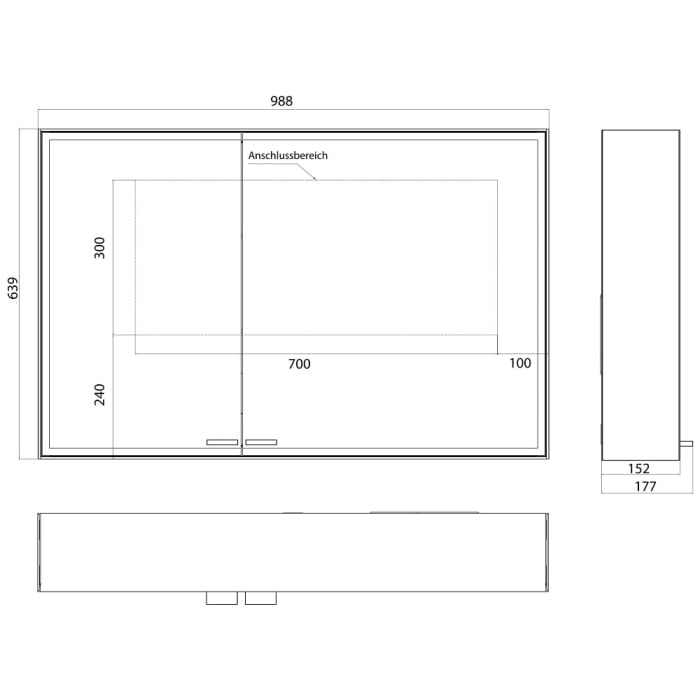 Emco asis prestige 2 LED-Lichtspiegelschrank 98,8 cm, ohne light System