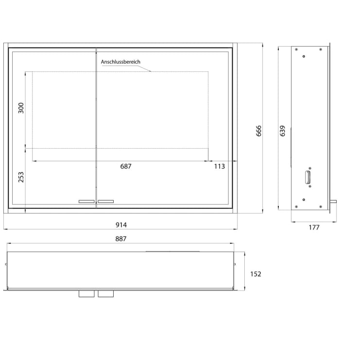 Emco asis prestige 2 LED-Lichtspiegelschrank 91,5 cm, ohne light System, breite Tür rechts