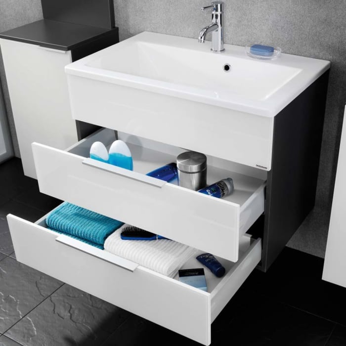 Fackelmann KARA Waschtischunterschrank 80 cm, mit 2 Schubladen