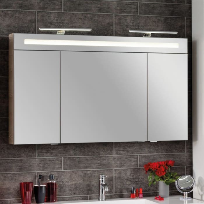 Fackelmann B.clever LED Spiegelschrank 120 cm mit 3 Türen
