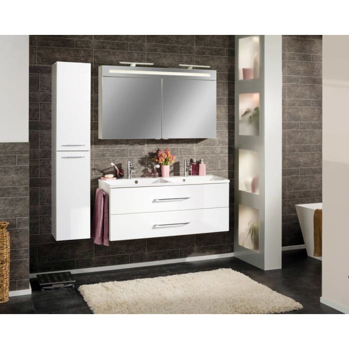 Fackelmann B.clever LED Spiegelschrank 120 cm mit 2 Türen