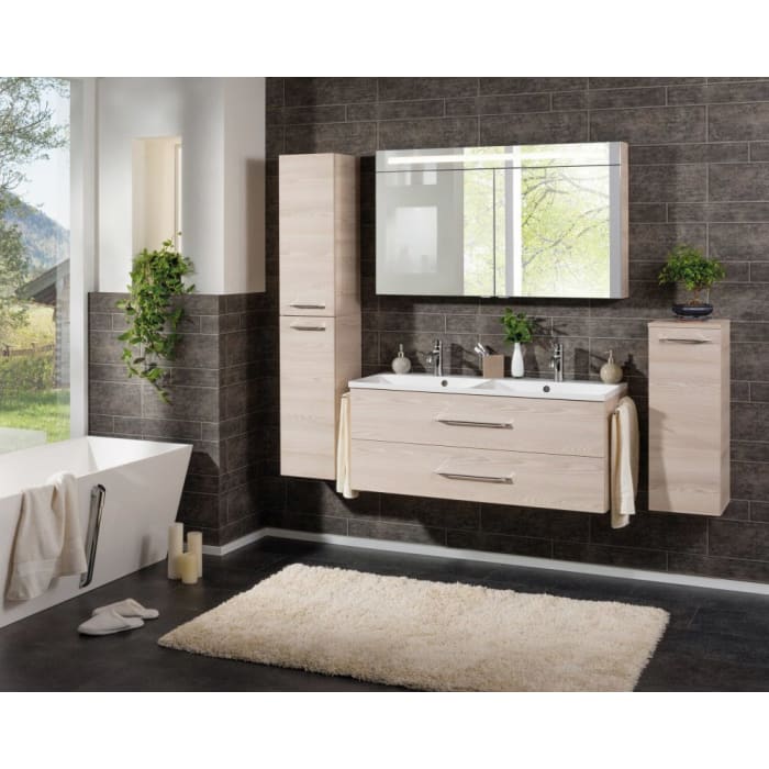 Fackelmann B.clever LED Spiegelschrank 120 cm mit 2 Türen