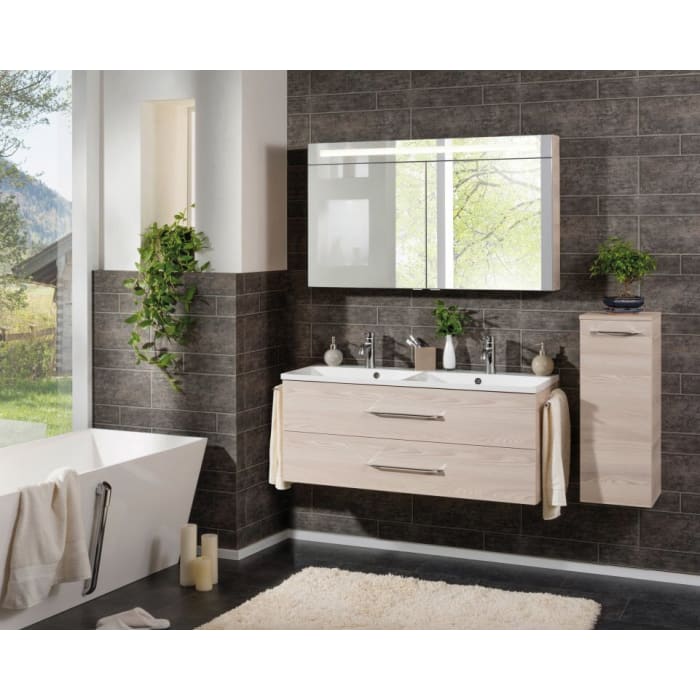 Fackelmann B.clever LED Spiegelschrank 120 cm mit 2 Türen