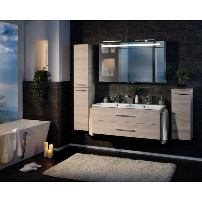 Fackelmann B.clever LED Spiegelschrank 120 cm mit 2 Türen