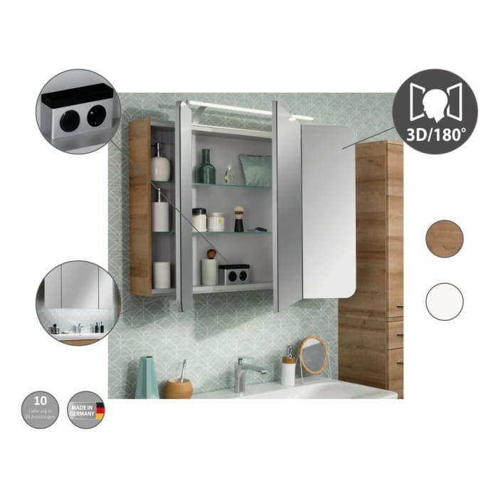 Fackelmann MILANO LED Spiegelschrank 90 cm