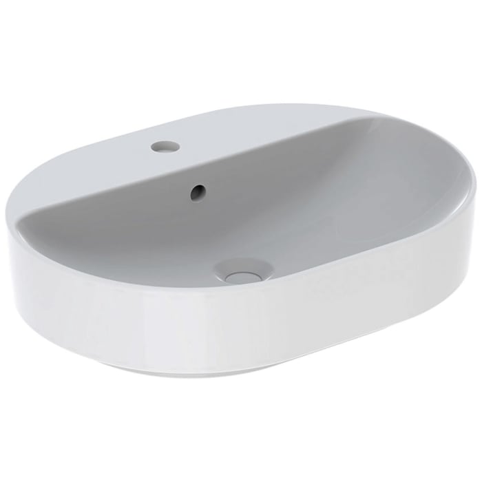 Geberit VariForm Aufsatzwaschtisch 60 x 45 cm, elliptisch, mit Hahnlochbank