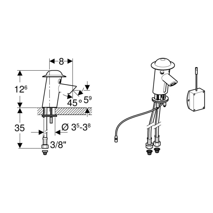 Geberit Bambini Infrarotarmatur 6V Batteriebetrieb