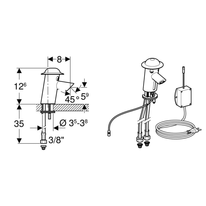 Geberit Bambini Infrarotarmatur 230V Netzbetrieb