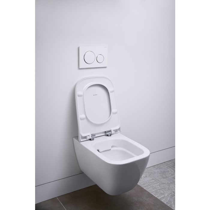 Geberit Smyle WC-Sitz Slim, Sandwichform mit Absenkautomatik und Quick-Release-Scharnier