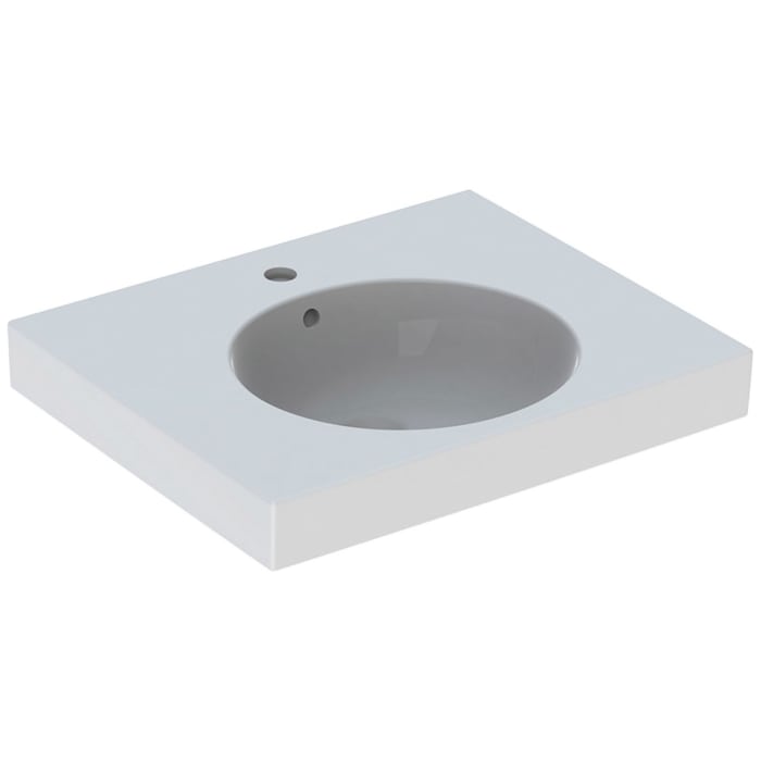 Geberit Preciosa II Waschtisch 60 x 50 cm mit Hahnloch und Überlauf