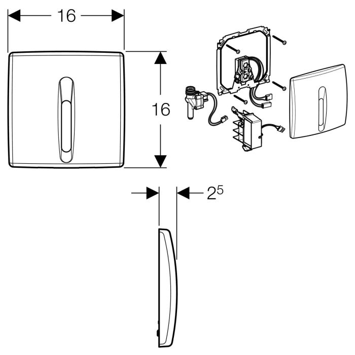 Geberit Basic Urinalsteuerung berührungslos, Infrarot, Netzbetrieb