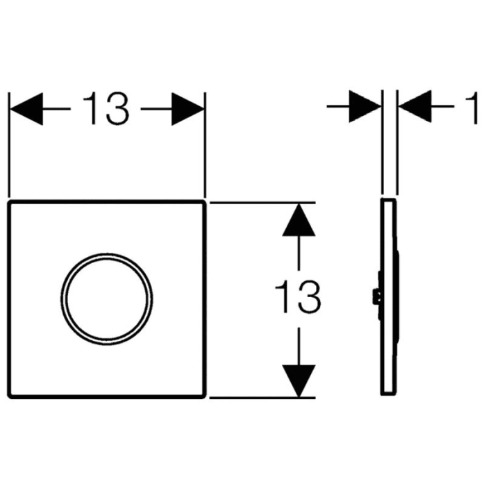 Geberit Urinalsteuerung mit elektronischer Spülauslösung, Netzbetrieb, Typ 10 Abdeckplatte Edelstahl