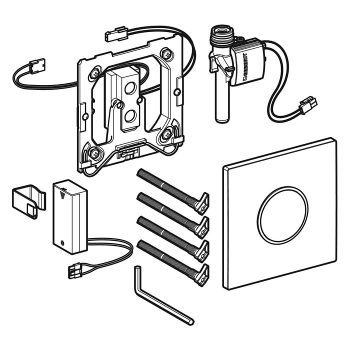 Geberit Urinalsteuerung mit elektronischer Spülauslösung, Batteriebetrieb, Typ 10 Abdeckplatte