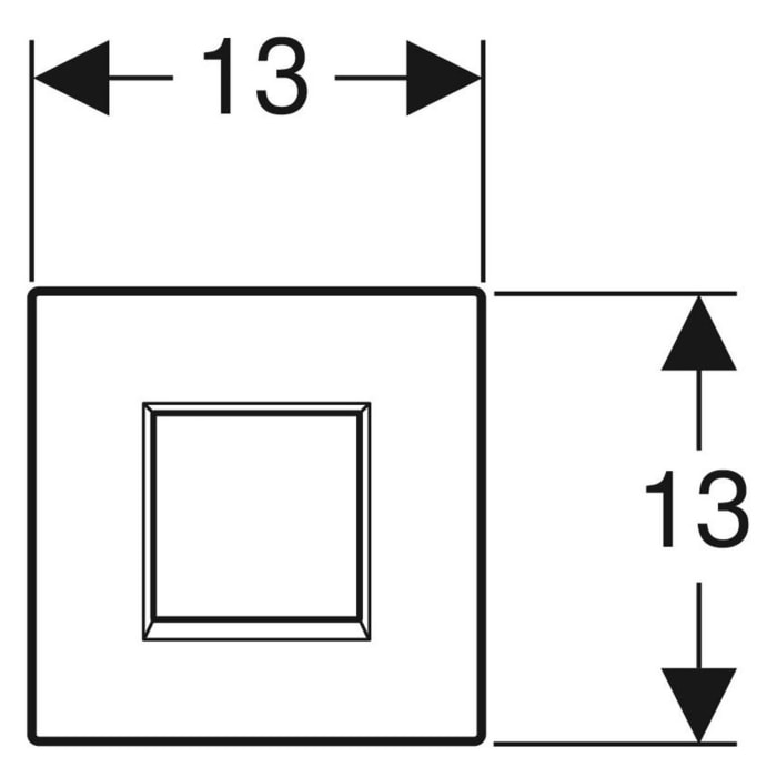 Geberit Urinalsteuerung mit elektronischer Spülauslösung, Netzbetrieb, Typ 20 square Abdeckplatte