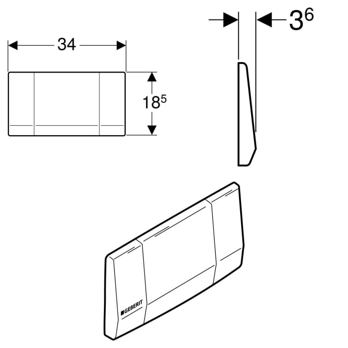 Geberit Betätigungsplatte Highline in Edelstahl, verstellbar