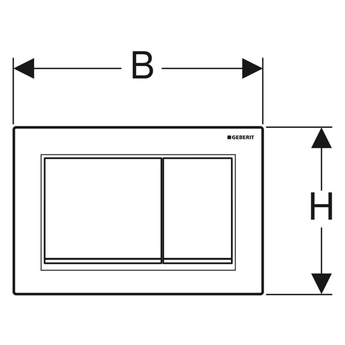 Geberit Omega 20 square Betätigungsplatte für 2-Mengen-Spülung