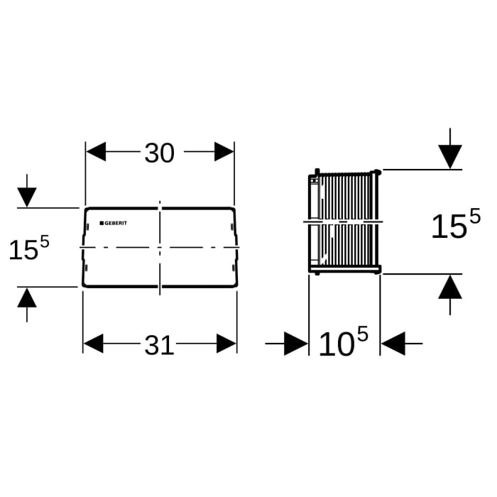 Geberit Verlängerungsset für Bauschutz Twinline