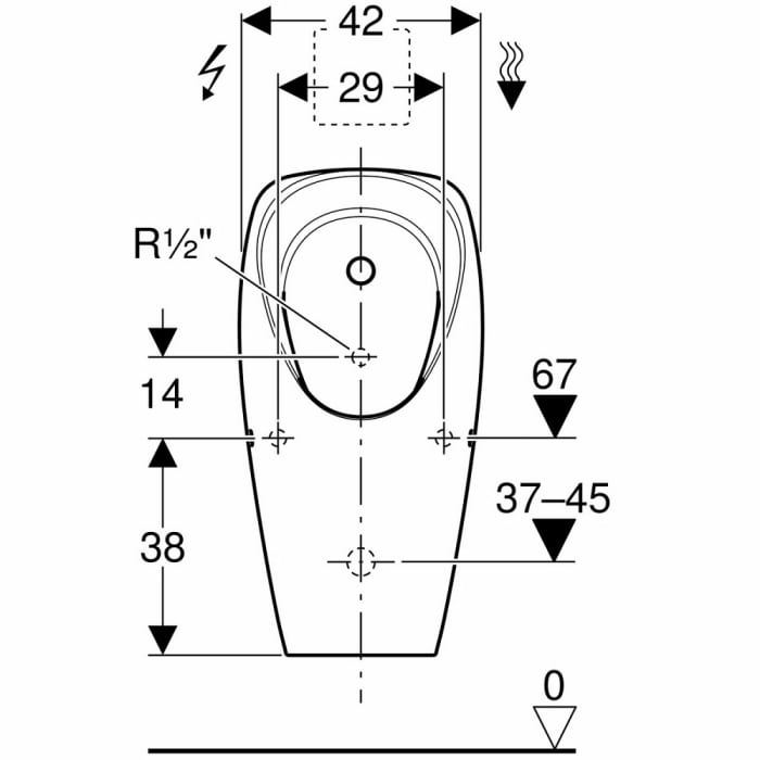 Geberit Urinal Tamina für Unterputz-Steuerung