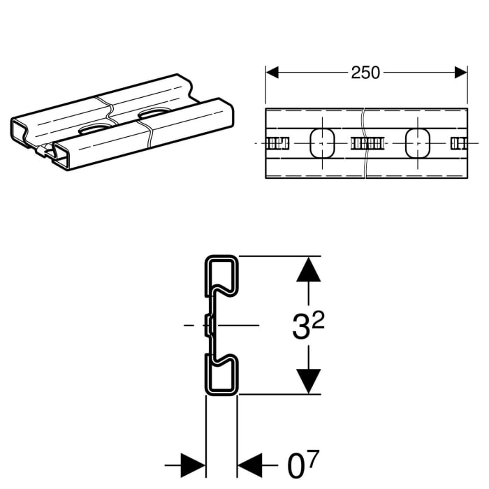 Geberit GIS Schiene 250 cm
