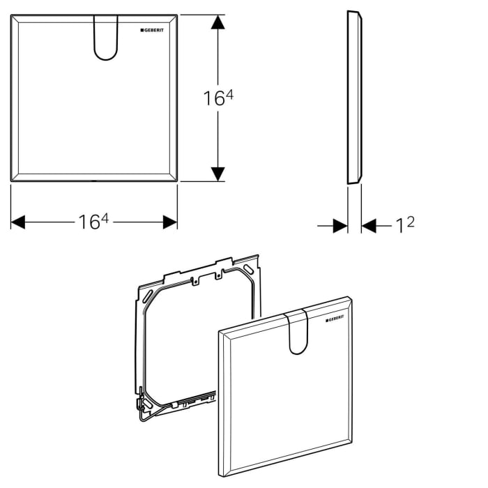 Geberit Abdeckplatte für Waschtischarmaturen mit UP-Funktionsbox