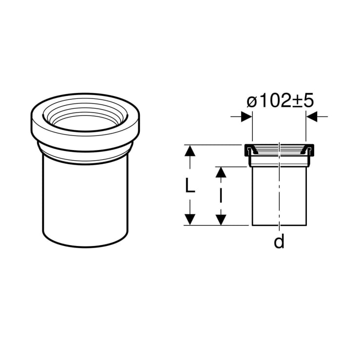 Geberit PE-Manschette für Stand-WC Steckmuffen