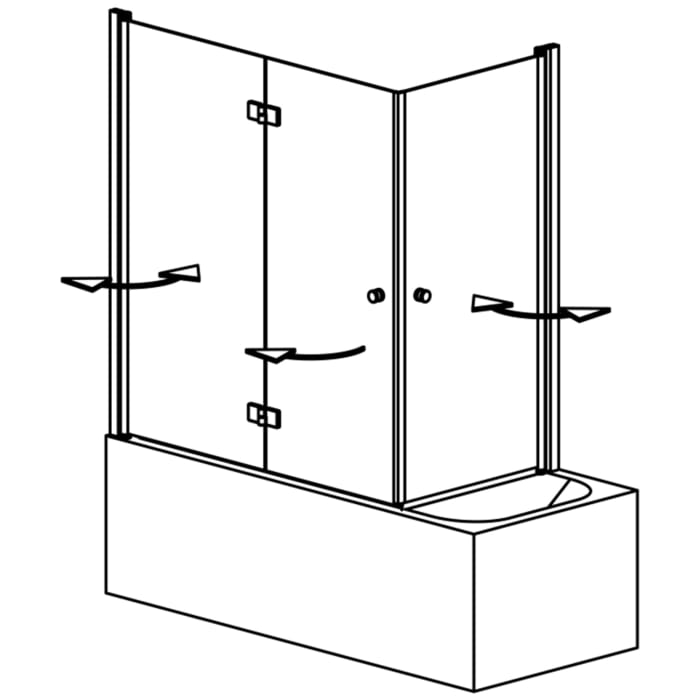 GEO maw flex Badewannen-Faltwand 2-tlg. links mit Pendeltür