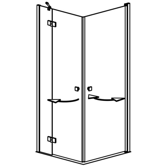 GEO maw flex Eckeinstieg 3-teilig mit 2 Türen und Festteil links, 90 x 100 cm