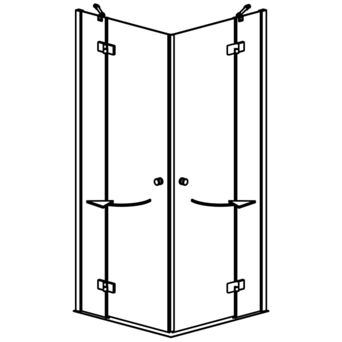 GEO maw flex Eckeinstieg 4-teilig mit 2 Drehtüren, 80 x 90 cm