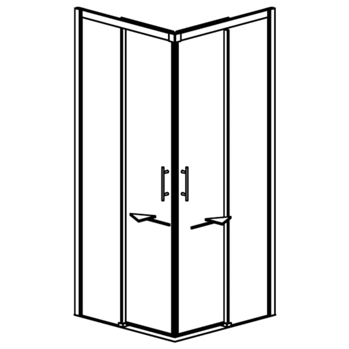 GEO maw flex Eckeinstieg mit 2 Schiebetüren 4-teilig, 90 x 80 cm mit Glasbeschichtung