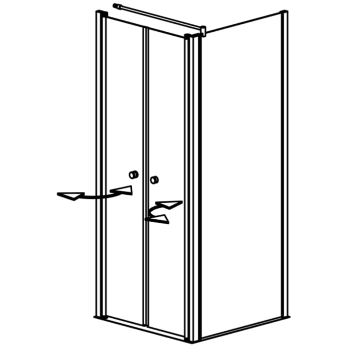GEO maw flex Doppelpendeltür links mit Seitenwand, 90 x 80 cm