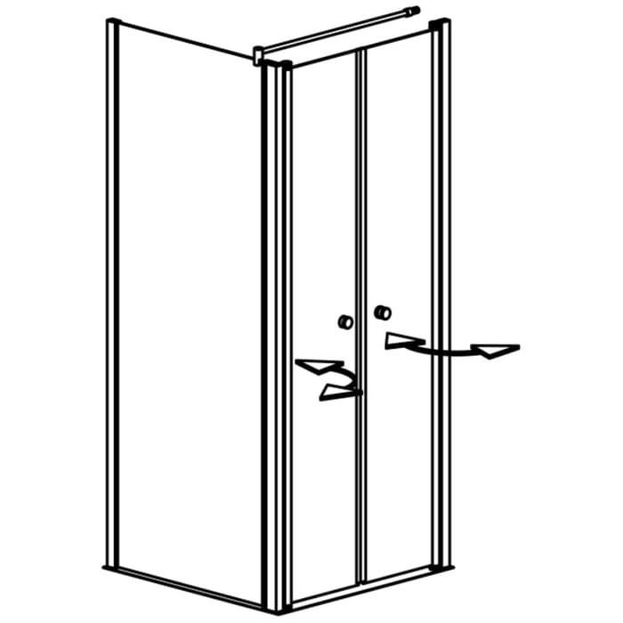 GEO maw flex Doppelpendeltür rechts mit Seitenwand, 100 x 100 cm