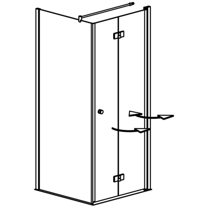 GEO maw flex Dreh-Falttür rechts 2-teilig mit Seitenwand, 100 x 80 cm mit Glasbeschichtung