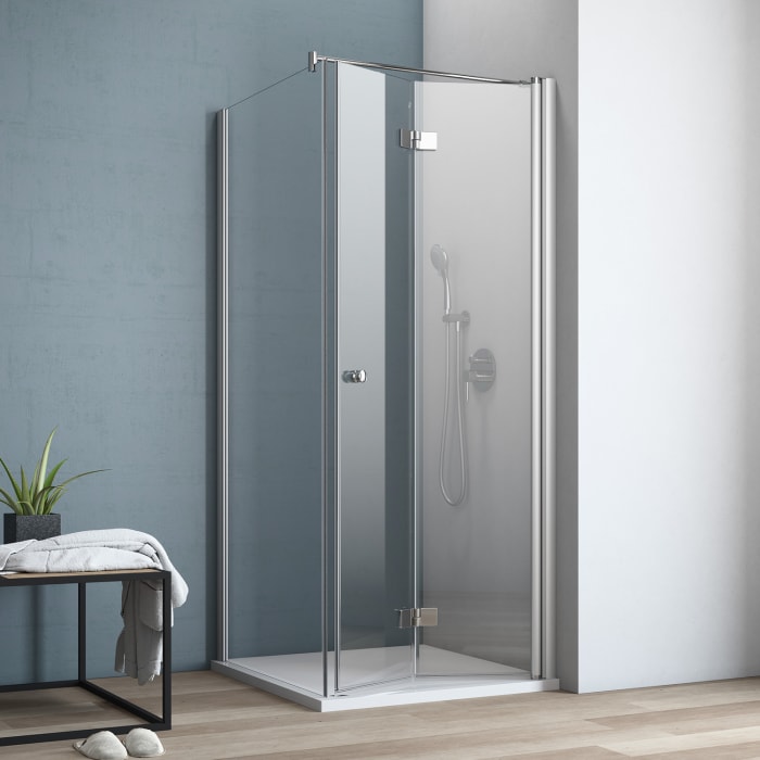 GEO maw flex Dreh-Falttür rechts 2-teilig mit Seitenwand, 80 x 90 cm