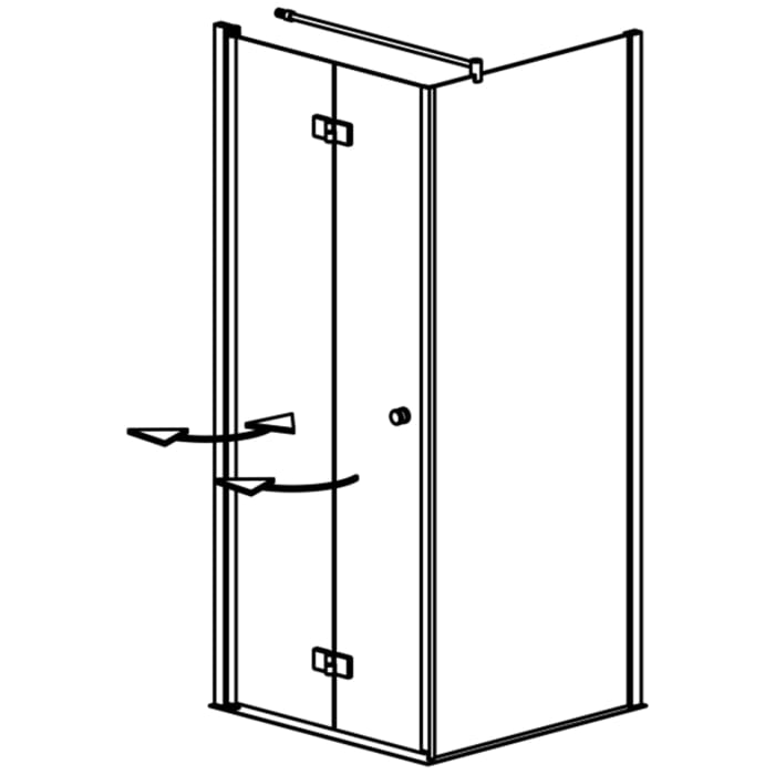 GEO maw flex Dreh-Falttür links 2-teilig mit Seitenwand, 80 x 100 cm