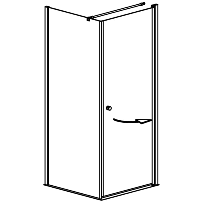 GEO maw flex Drehtür rechts mit Knopfgriff und Seitenwand, 80 x 90 cm