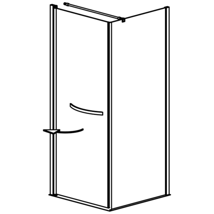 GEO maw flex Drehtür links mit Bogengriff und Seitenwand, 80 x 90 cm